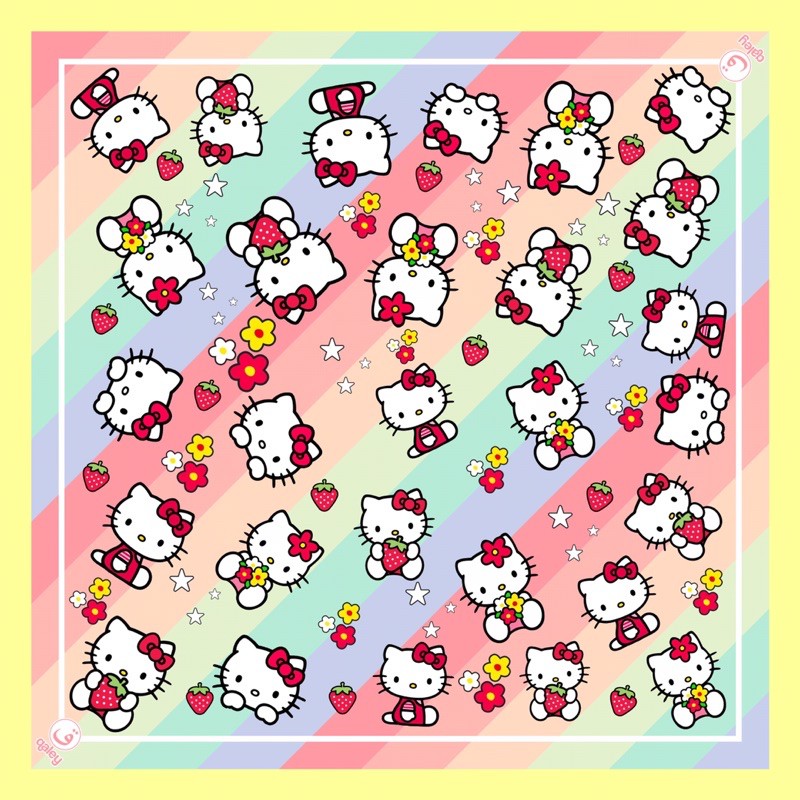 VOAL PRINTING ANAK MOTIF HELLOKITTY RAINBOW / HIJAB ANAK LUCU / JILBAB ANAK KARAKTER