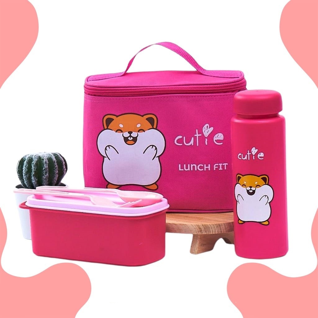 Tempat Makan Dengan Botol Minum Set Tas Jennie Kids Lunch Fit Lunch Bag Set Of 4 / TAS  TEMPAT BEKAL MAKAN ANAK SUAMI ISTRI SEKOLAH KERJA PIKNIK DENGAN BOTOL GRATIS TAS ZENI KID