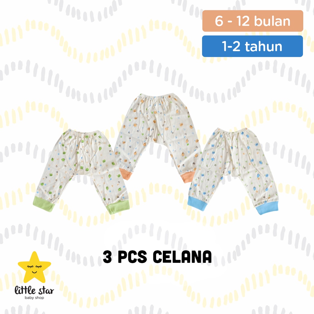 ISI 3 PCS - Y Lin Celana Panjang Pampers Bayi Cowok Cewek | Anak Unisex