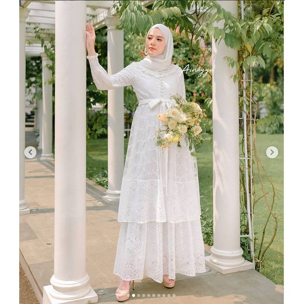 NADJA DRESS Size M White by Ainayya.id (Booked Ka Cici)