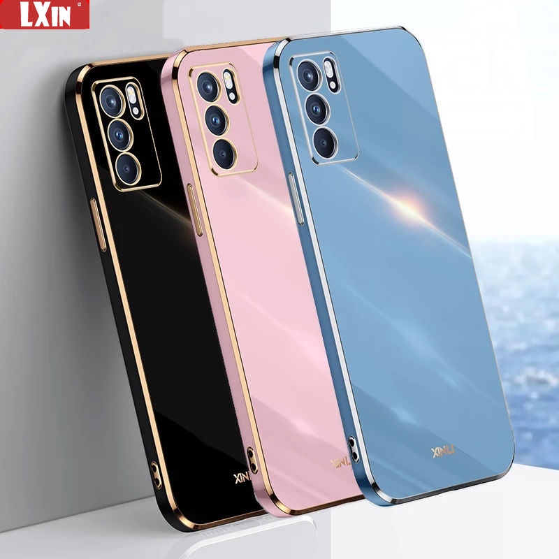 Soft Case Bahan Karet 6D Plating Untuk OPPO A95 A54 A16 A15 A74 A94 A53 A3S A5S A7 A12 A52 A92