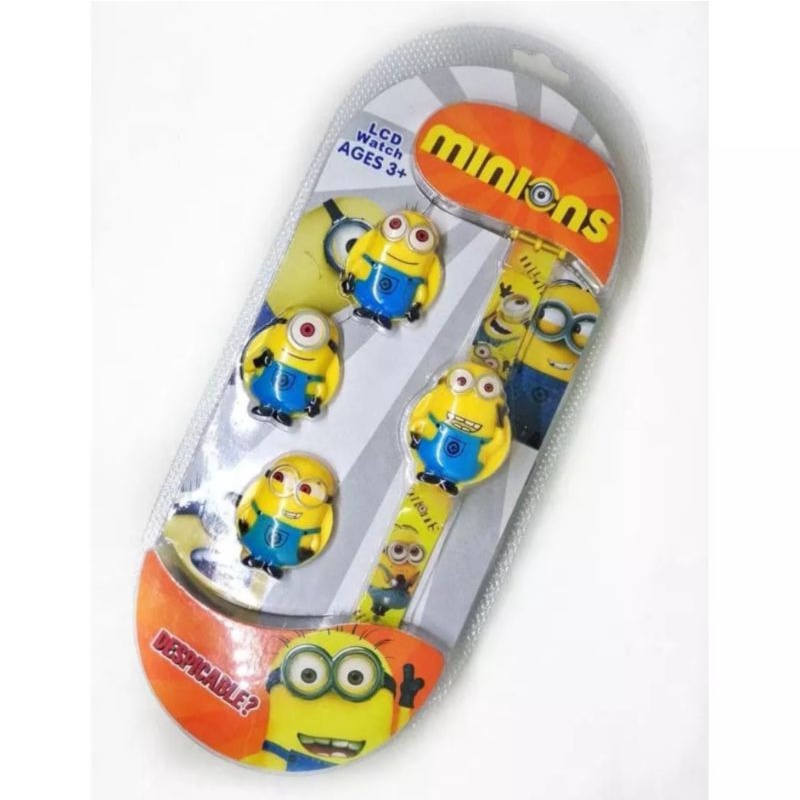 Minion Jam Tangan Anak Laki-laki Jam Tangan 4in1 Kepala Lepas Pasang