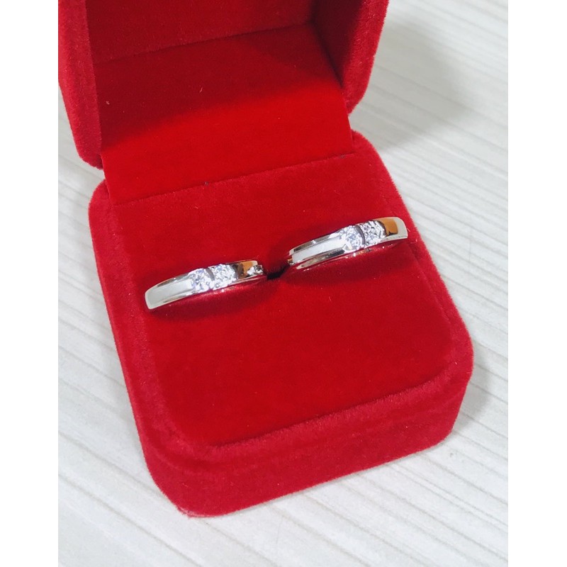 CINCIN PERMTA PASANGAN SILVER925/ LAPIS EMAS PUTIH ASLI /CPP074