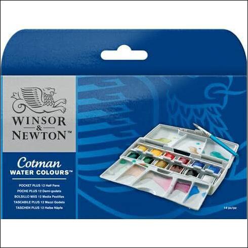 

COTMAN WATERCOLOURS POCKET PLUS 12 HALF PANS WINSOR & NEWTON