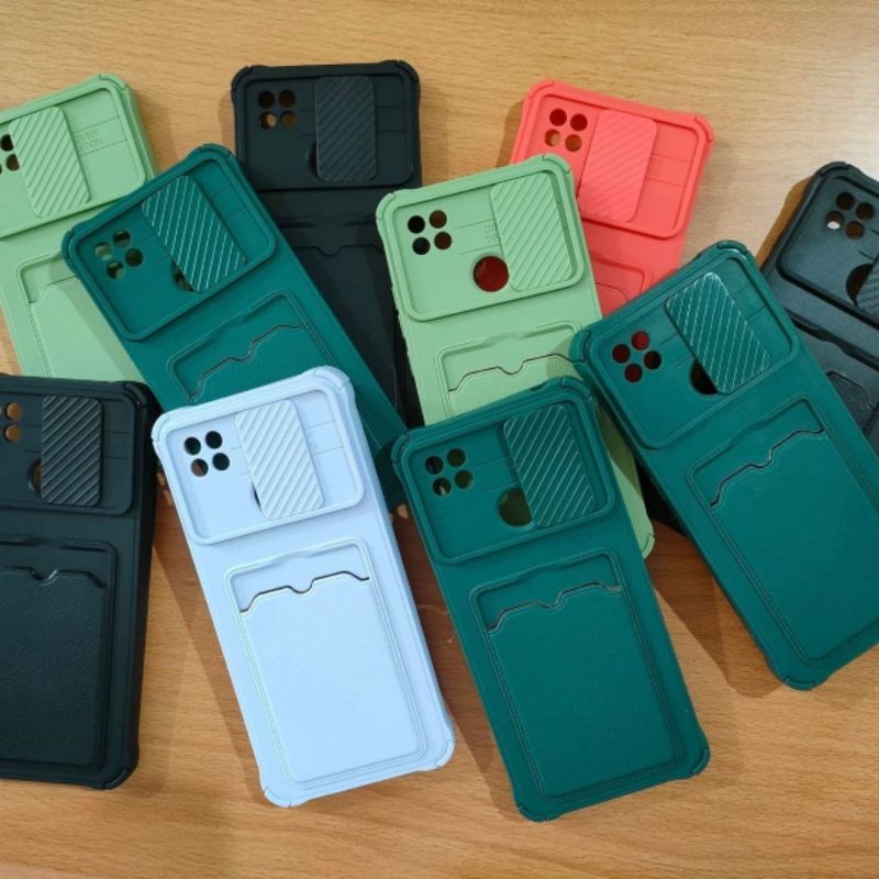 oppo A95 softcase sleding plus slot card case sleding warna slot card pelindung kamera