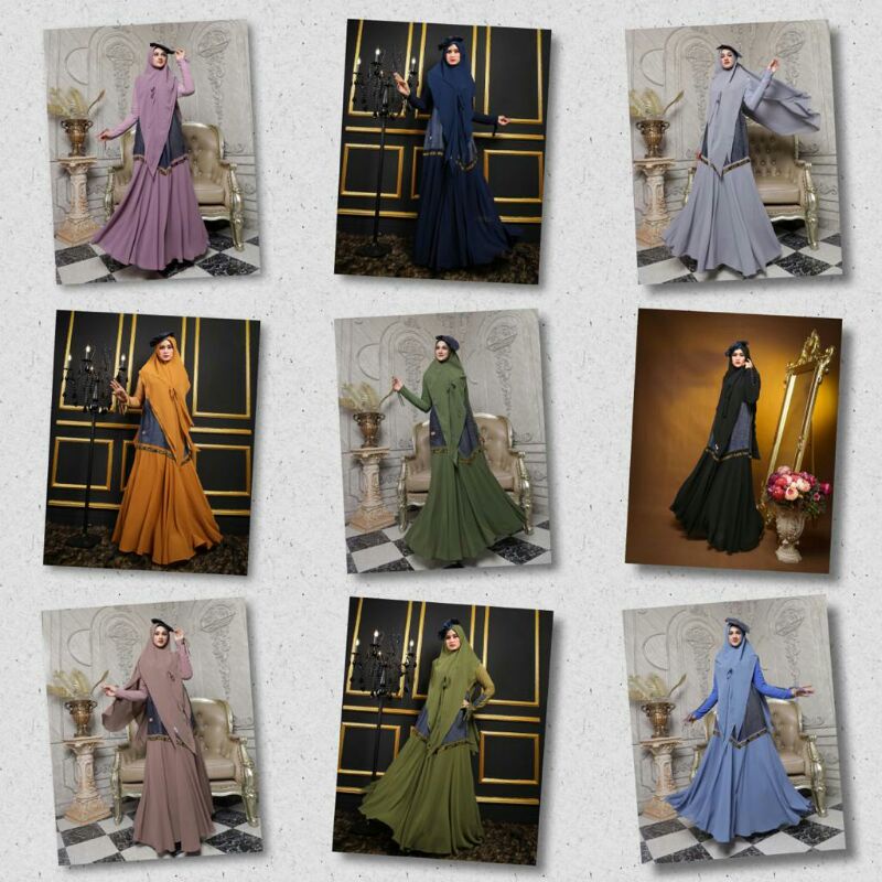 Gamis syari sett Khanza syari Ori Belifi