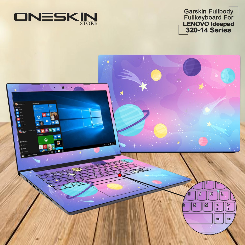 Garskin Laptop Cover Lenovo Ideapad 320-14ISK-80XG00-81ID 86ID 8GID Fullbody Fullkeyboard