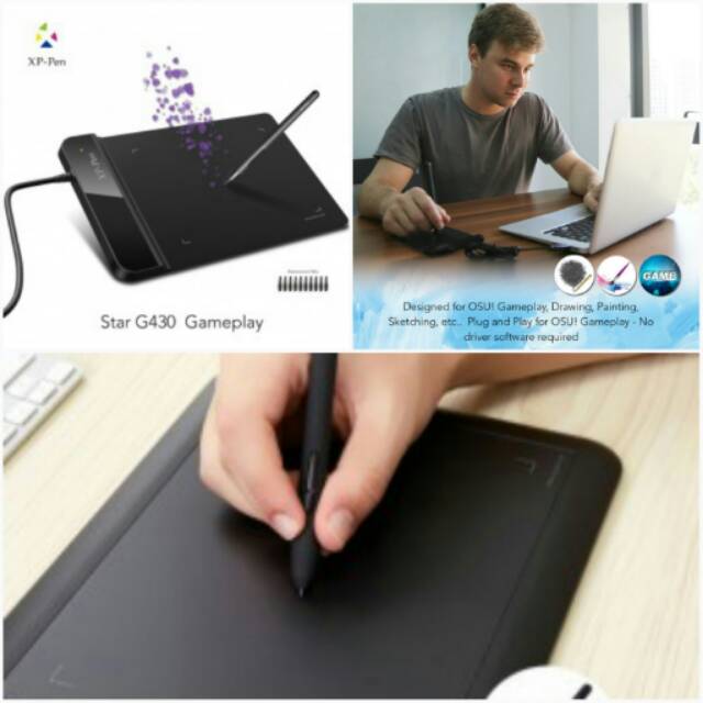 XP-Pen Smart Graphics Drawing Pen Tablet with  Pen - G430 - XPPB0GBK