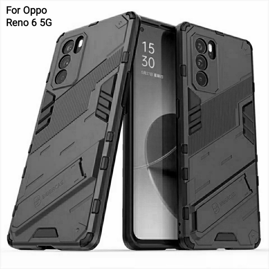 Case Oppo Reno 6 5G Hardcase Armor Bibercas - Hitam