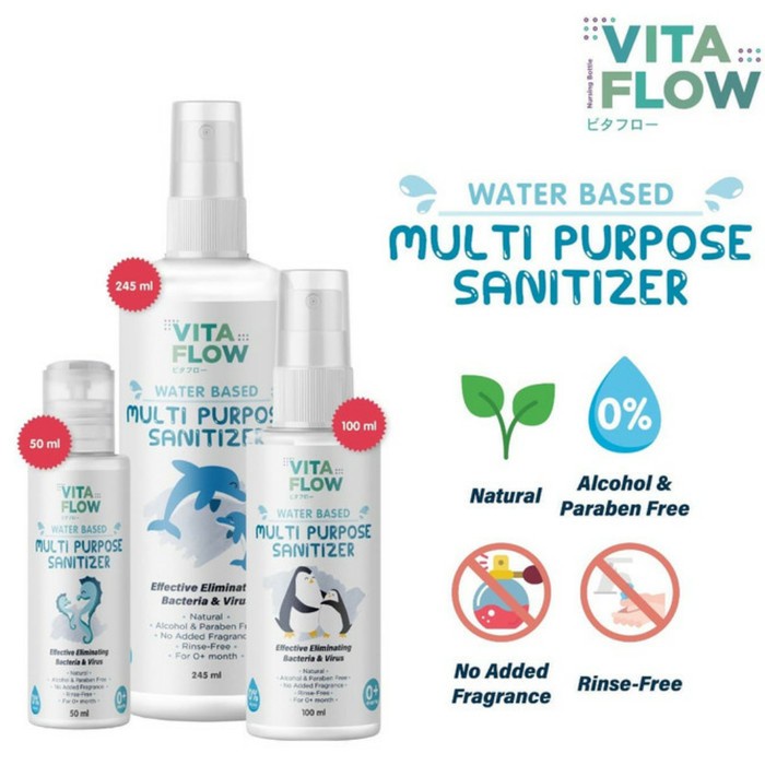 VITAFLOW Hand Sanitizer HOCL Spray 50ml untuk Bayi Multipurpose