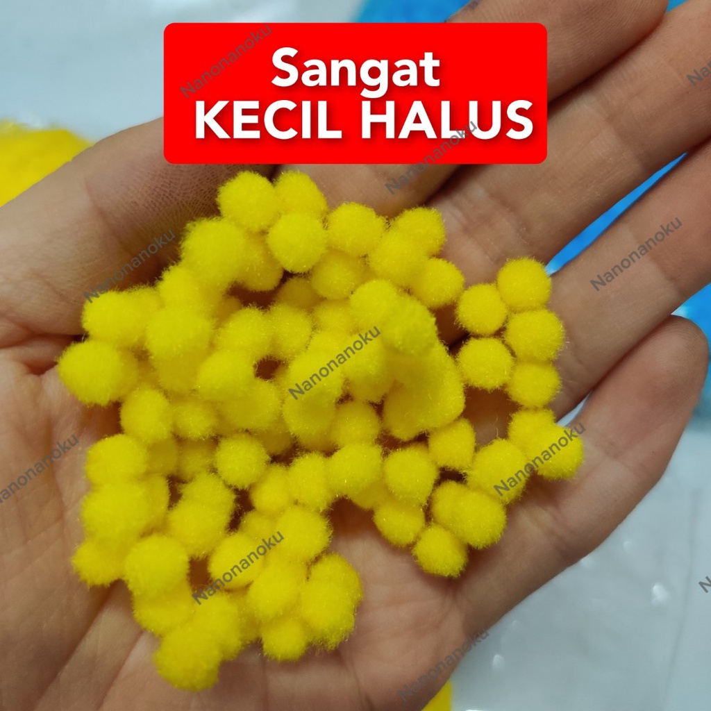 [100 pcs] Pompom MINI HALUS 0,8 cm Bola Bulu Craft