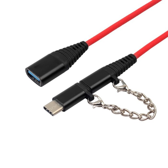 Kabel 2in1 Adapter OTG Type C Male + Micro USB Male to USB 2.0 Female