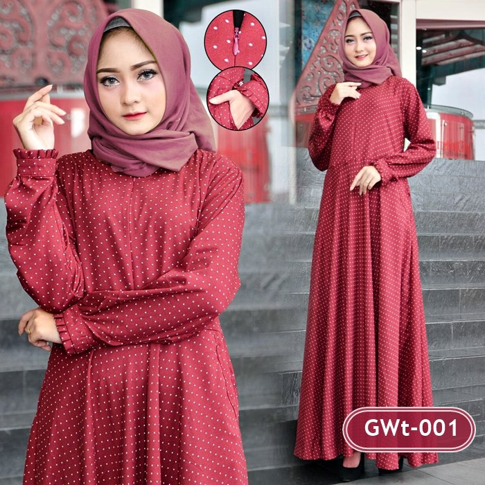 Gamis Busui / Longdress Wolfis / Longdress motif / Longdress pokadot / Gamis Wolfis Wolpeach / GWt