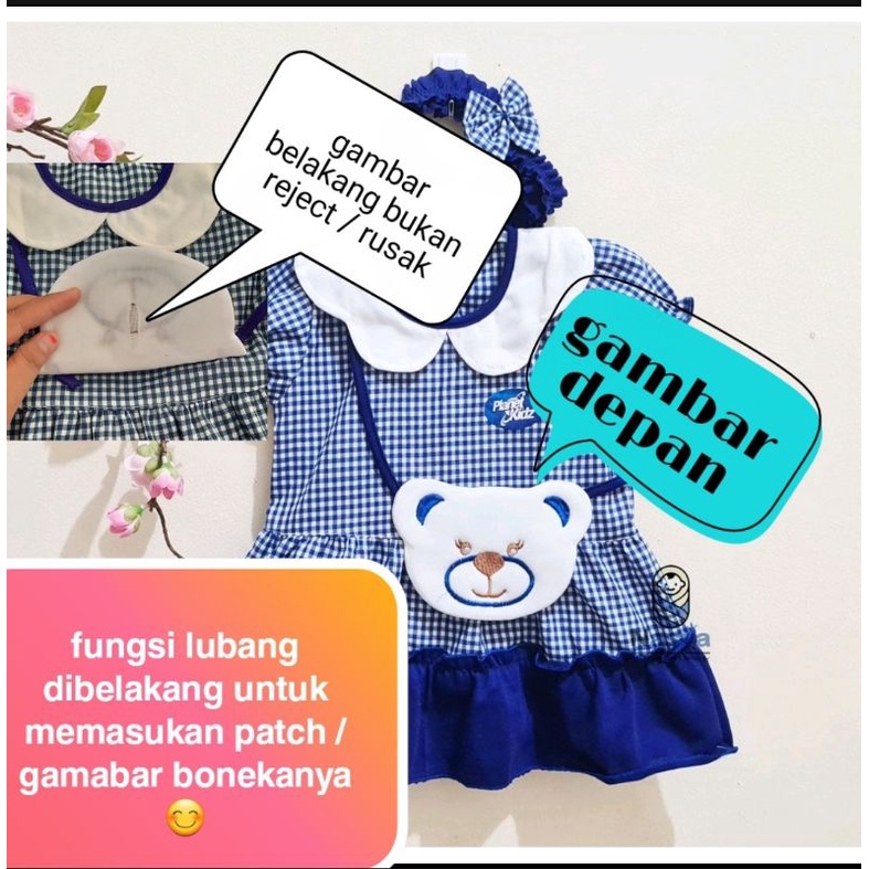 [ PROMO 7.7 ] [P-028] New Arrival Dress Bayi Motif Animal Lucu (0-6 bulan) Bonus Bandana