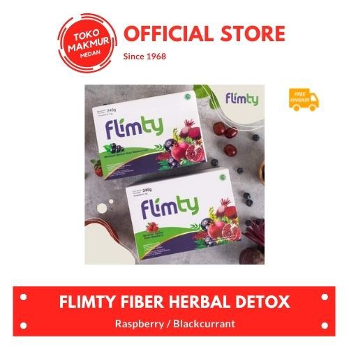 FLIMTY FIBER HERBAL DETOX USUS ISI 16 SACHET - PENURUN BERAT BADAN HALAL BPOM