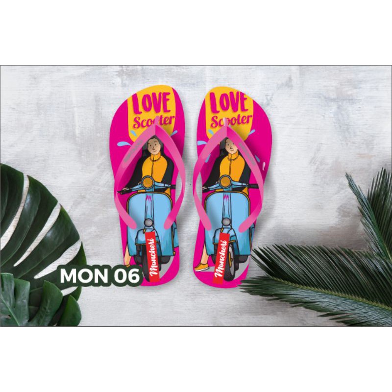 Sandal Jepit Wanita Printing Sendal Model Terbaru