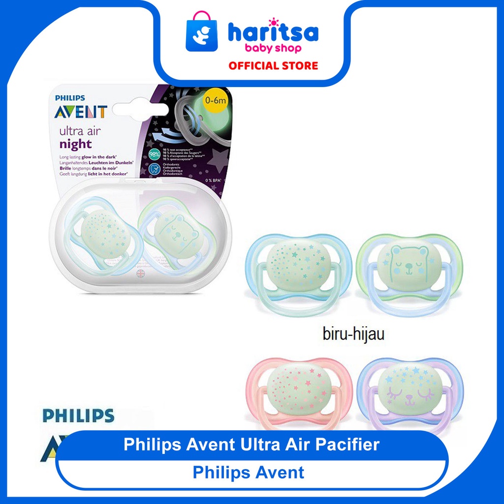 Philips Avent Ultra Air Night/Ultra Air Happy Time Orthodontic Soothers Pacifier Empeng / Empeng Anak Pacifire