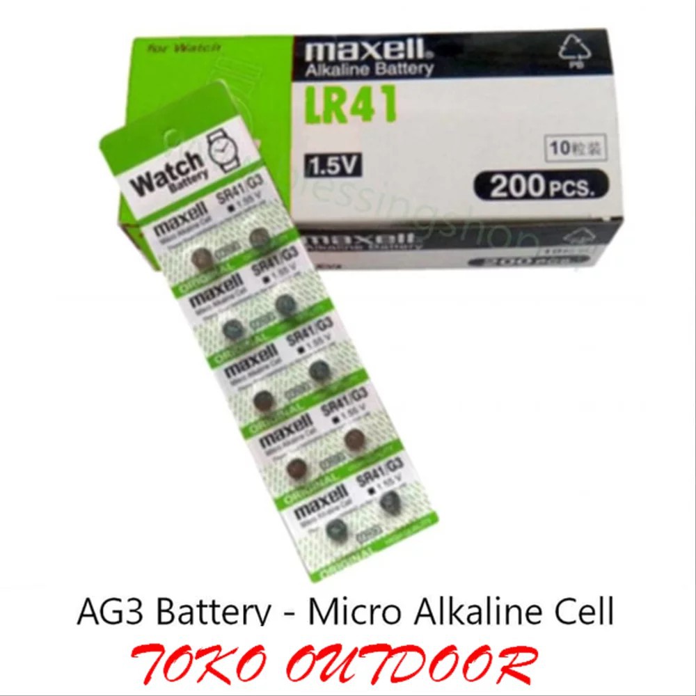 Baterai Kancing Micro Alkaline Cell Maxell LR 41_AG 3_Baterai Jam_Baterai Kalkulator