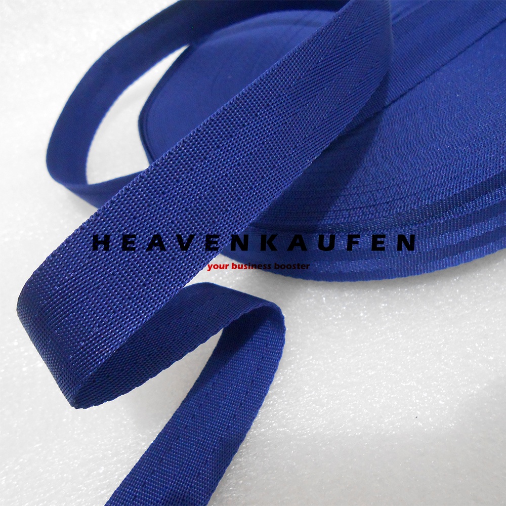 Webbing Lebar 2,5 cm Motif Seatbelt Warna Biru Navy Dongker Murah Meteran