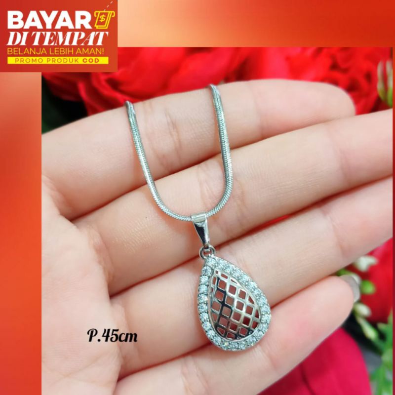 Kalung Dewasa tetes air  jaring simple elegan emas Korea tidak karat