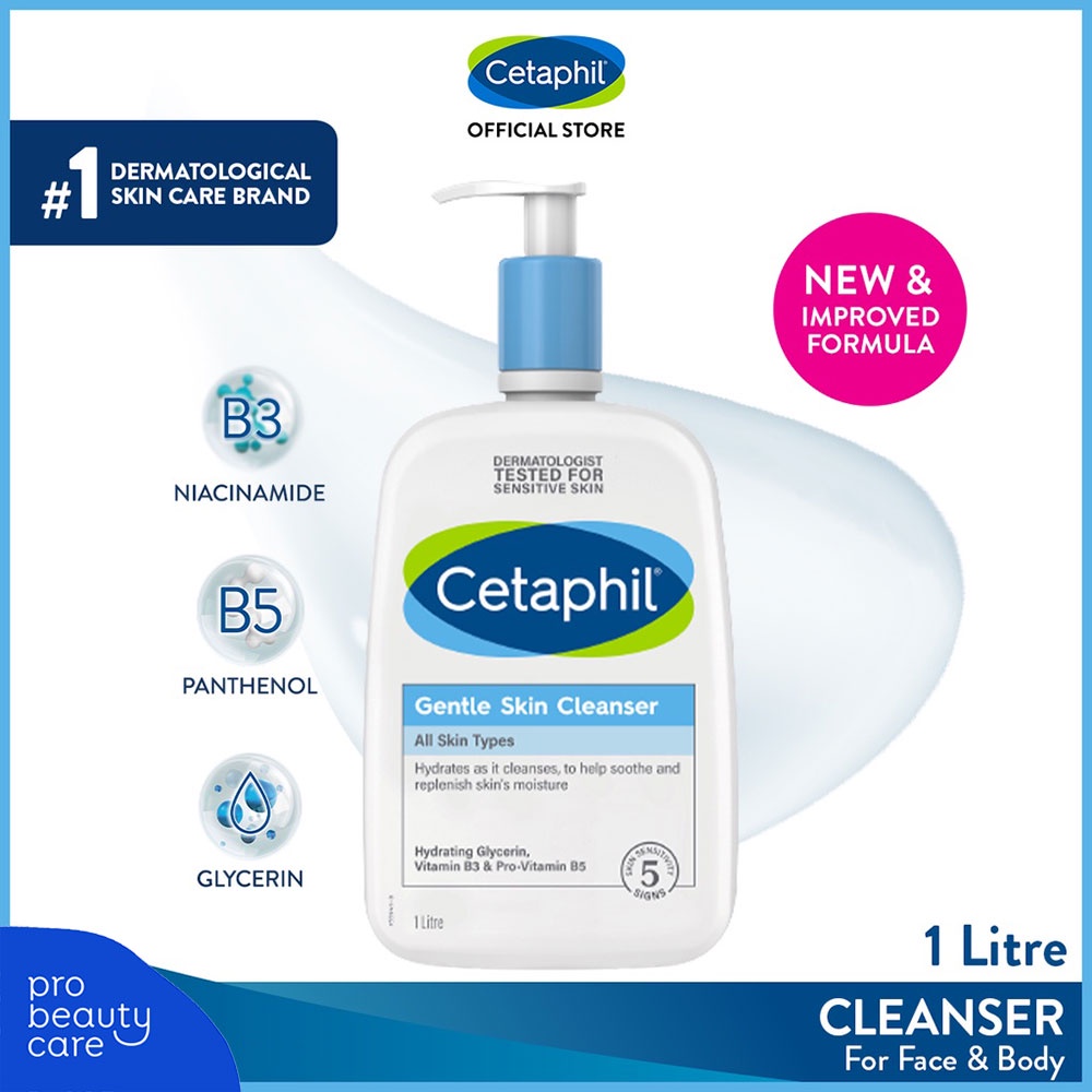 Cetaphil 1000ml - Gentle Skin Cleanser 1000 ml - 1 liter