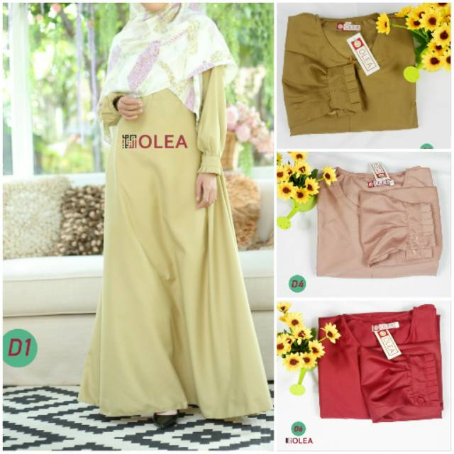 Olea Dress by Olea - Sisterbrand Attin - Gamis Polos Katun Toyobo Silky - Gamis katun madina Murah