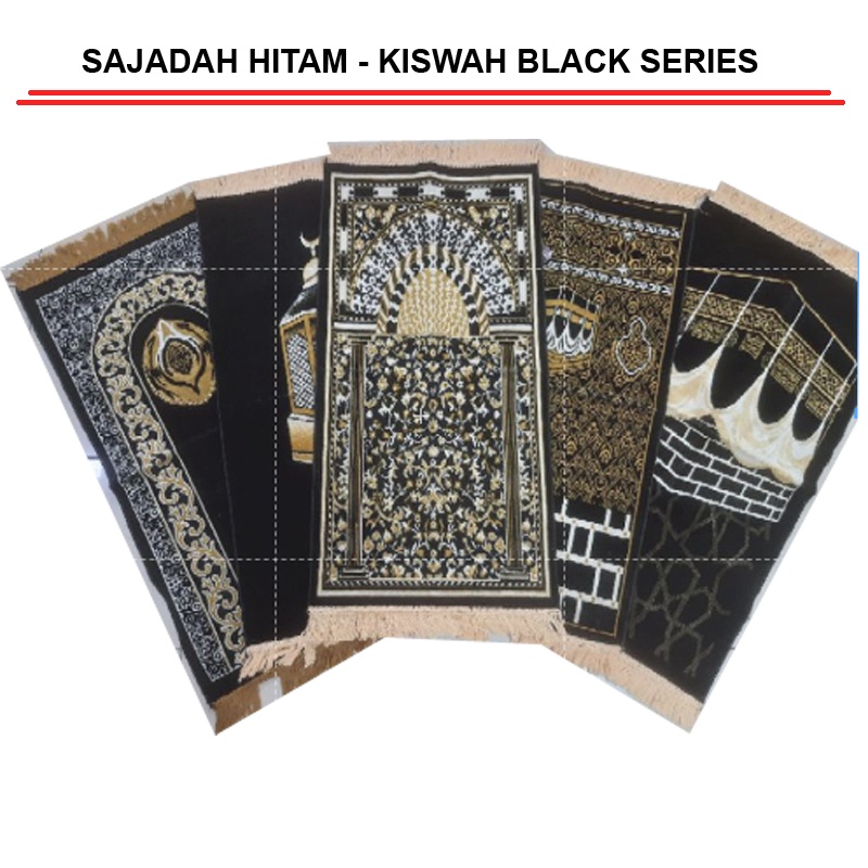 Sajadah Turkey Bulu Hitam Size Kecil/Kepala/Muka Oleh oleh haji umroh ukuran 35x60