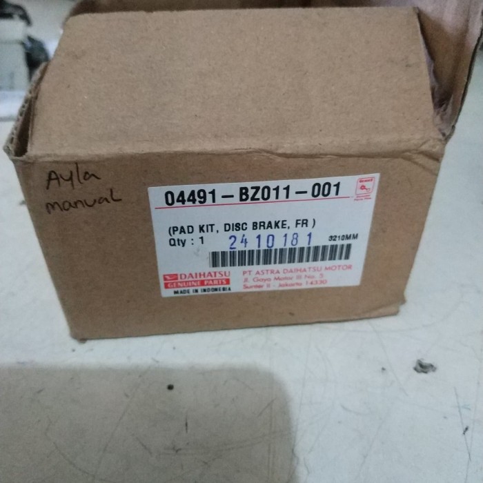 kampas rem brakepad depan aylaagya manual 04491-BZ011