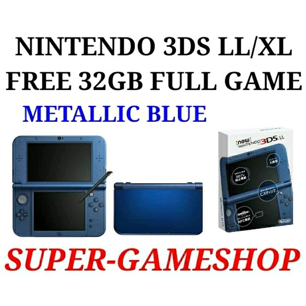 Jual Nintendo New 3DS LL Metallic Blue   New 3DS XL Metallic Blue Full Game CFW Permanent Murah
