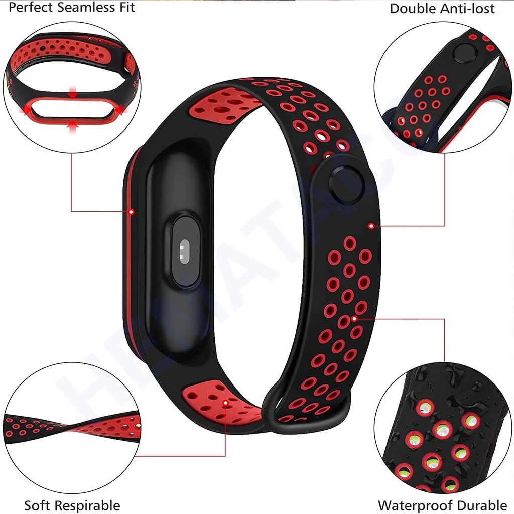 Strap Mi Band 7 6 5 4 3 Sport Anti Gerah Tali Xiaomi MiBand Sirkulasi Udara Hematacc