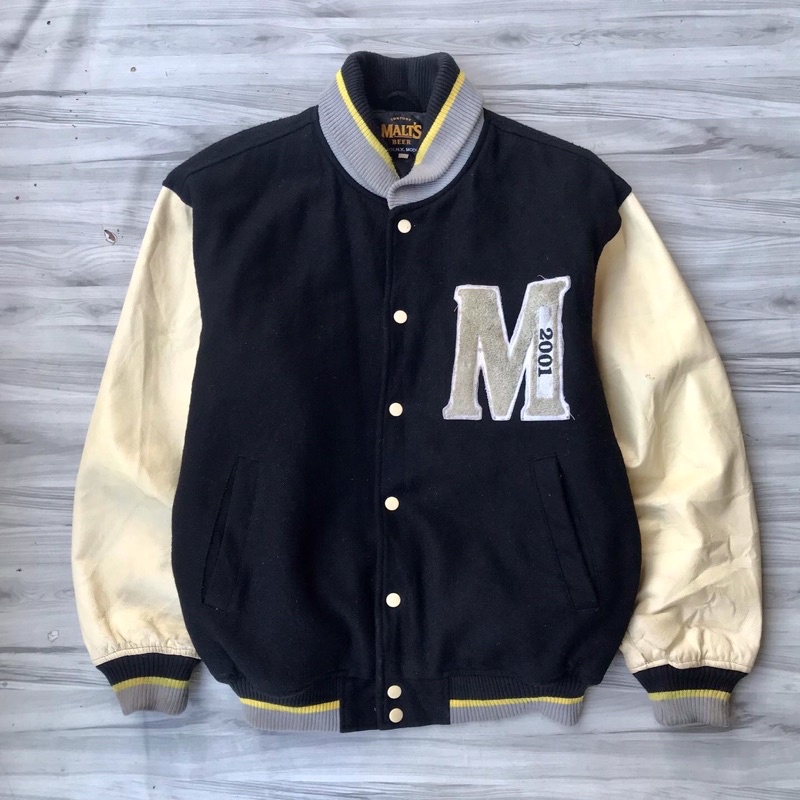Jual VTG MALTS BEER Varsity Jacket second thrift preloved Shopee