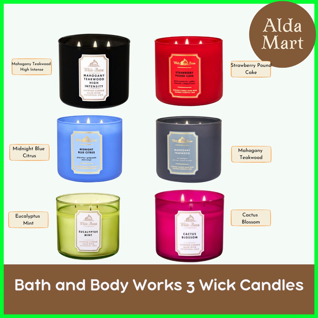 ✿ALDA MART✿ Bath And Body Works BBW Candle 3-Wick Candle Lilin Aromatherapy Aromaterapi