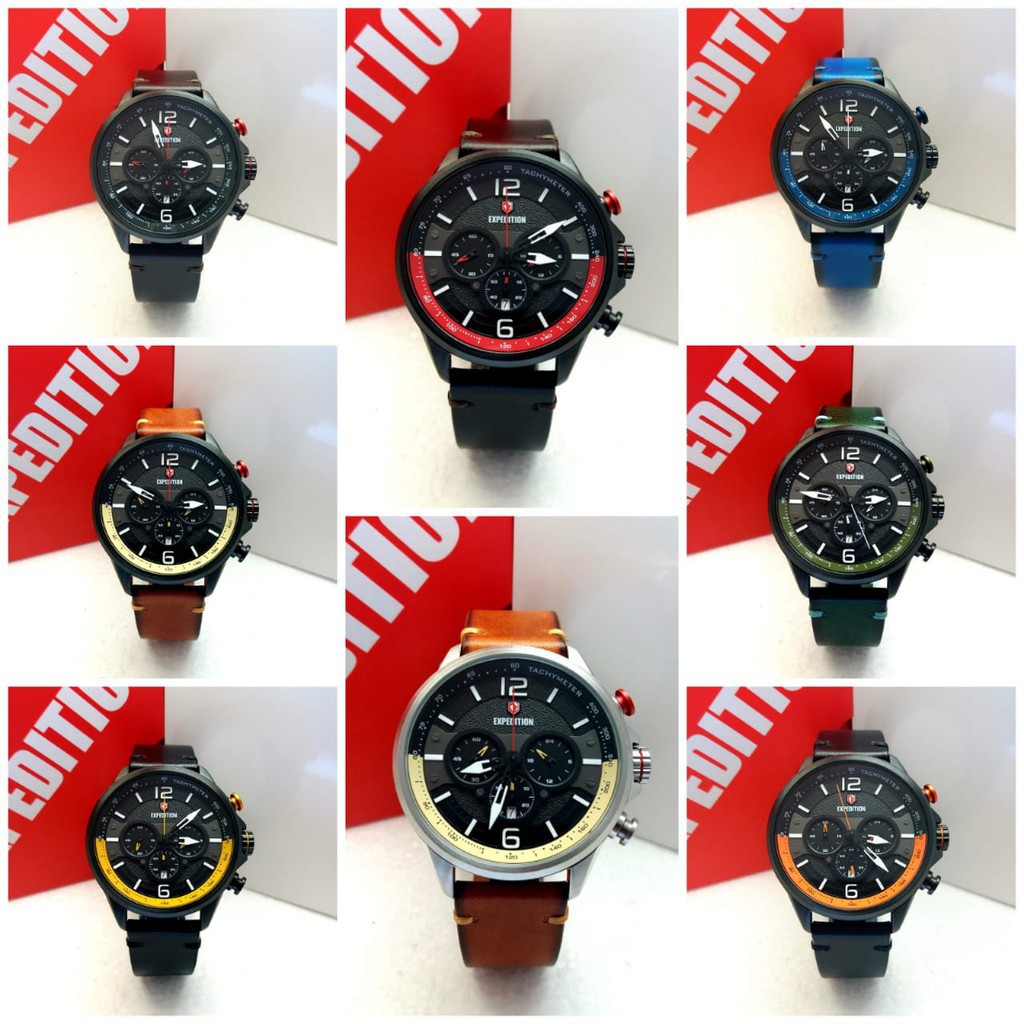 JAM TANGAN PRIA EXPEDITION E 6796 / E6796 LEATHER ORIGINAL