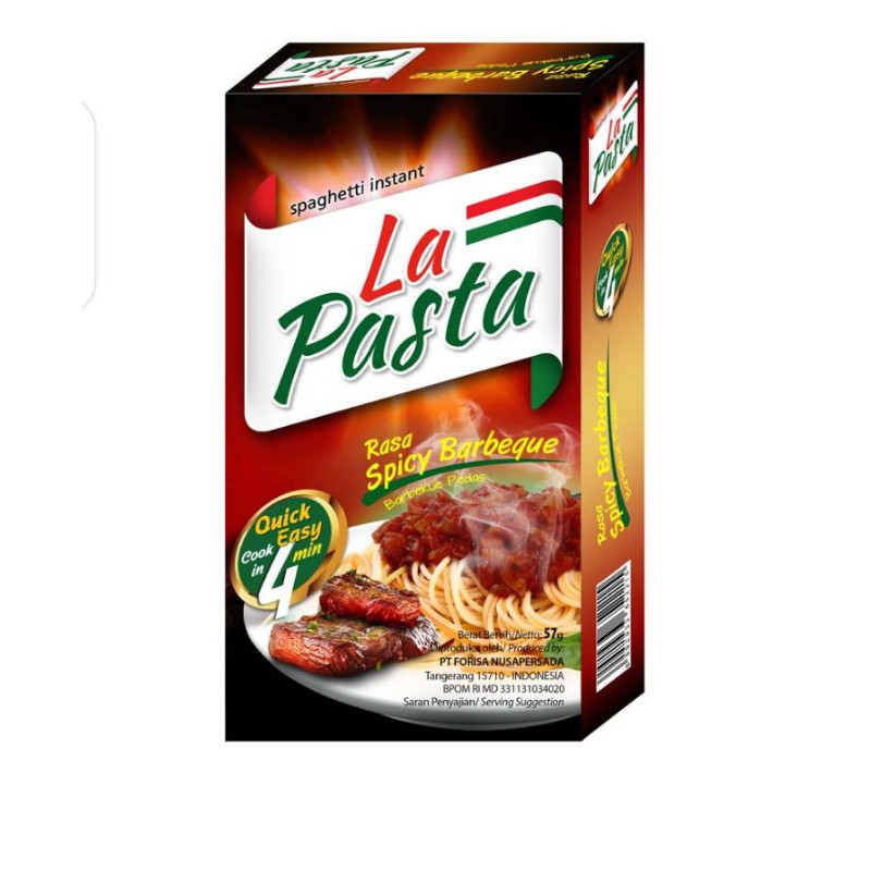 La Pasta  Spaghetti Instant 57gr rasa spicy barbeque