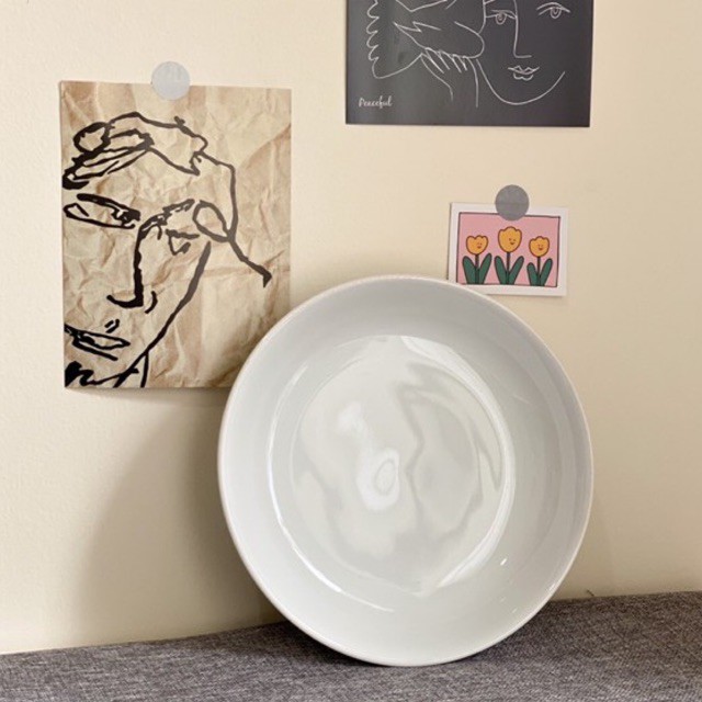 PIRING EDEN PIRING KUE VINTAGE ESTETIK KERAMIK PUTIH POLOS WARNA IVORY SALAD PLATE PIRING PORCELAIN