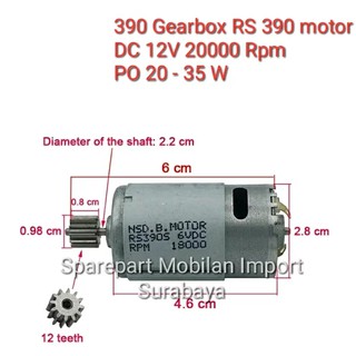 RS 390 GEARBOX  GER BOX GEAR BOX  GERBOK DINAMO MOBIL  MAINAN  