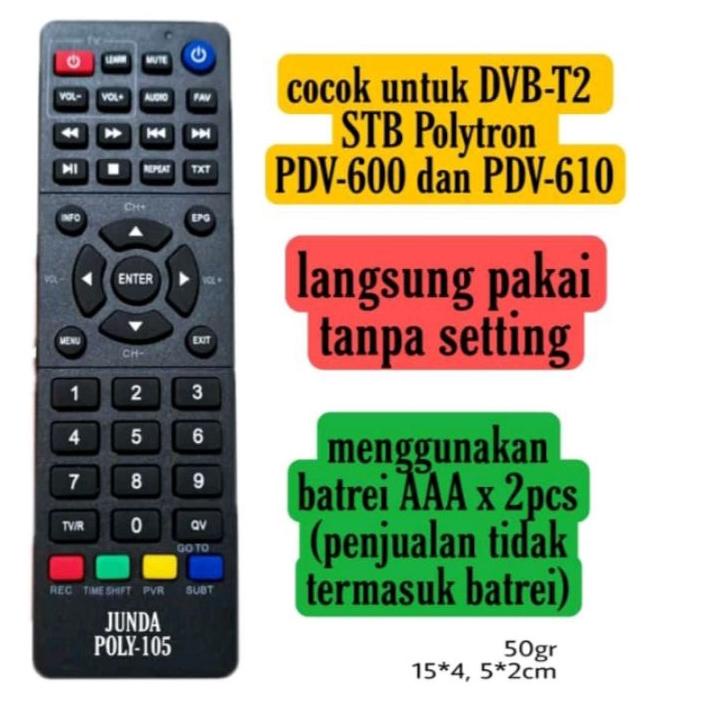 REMOTE STB POLYTRON PDV 600 DVB-T2 JUNDA POLY-105