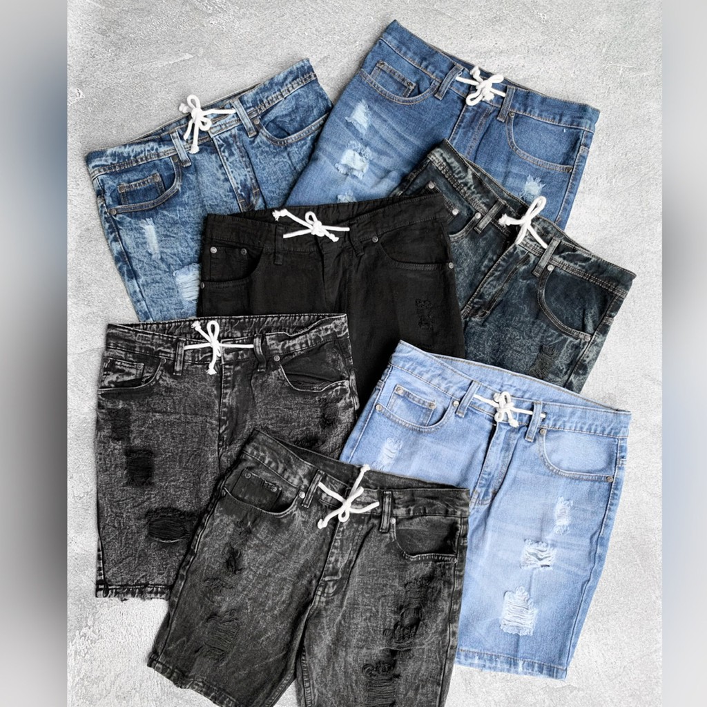 CELANA JEANS PENDEK ROBEK / SHORTPANT RIPPED JEANS