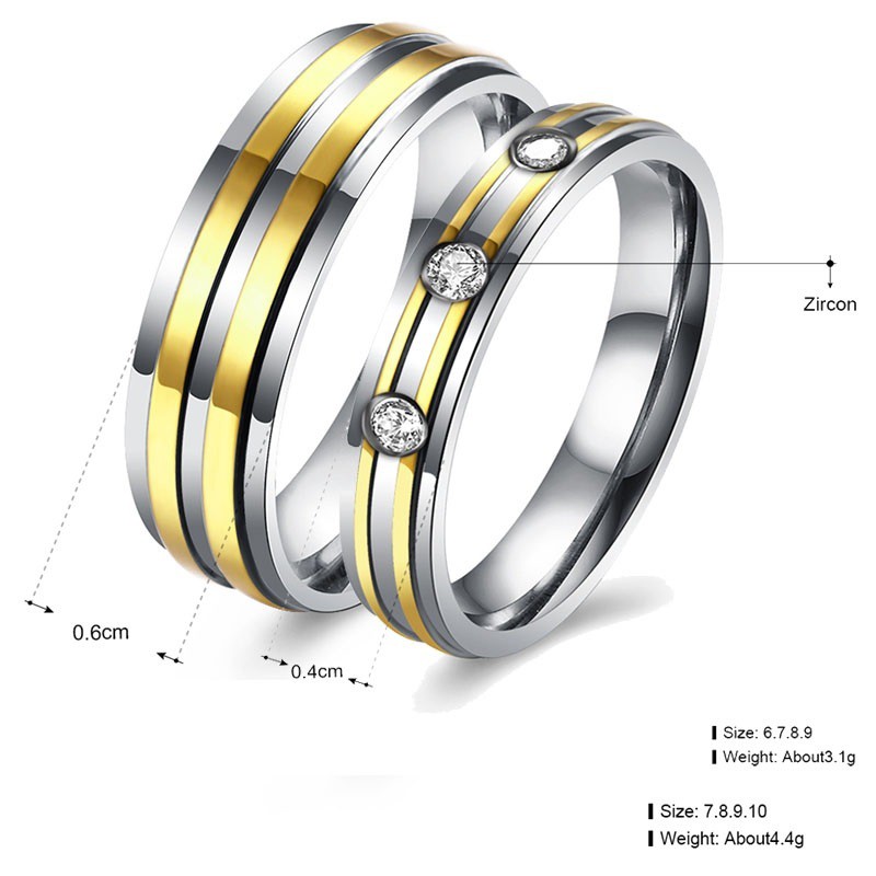 Cincin Couple / Tunangan / Nikah / Pasangan / Titanium C049