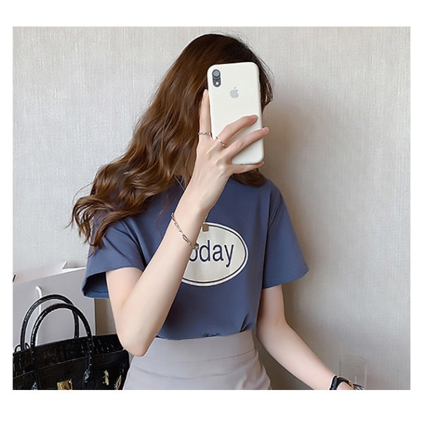 Kaos Wanita Kaos Casual Santai Fashion Lengan Pendek T-shirt Motif Tulisan Today Kaos Premium