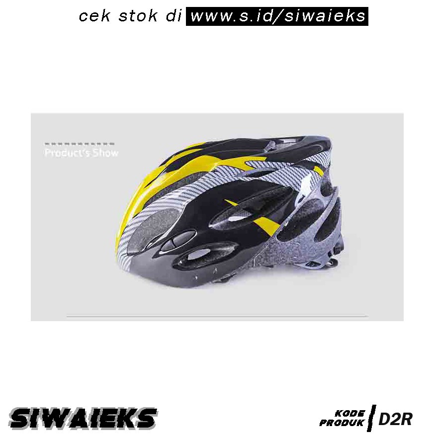 D2R TaffSPORT Helm Sepeda EPS Foam PVC Shell x10 Yellow Grab Medan