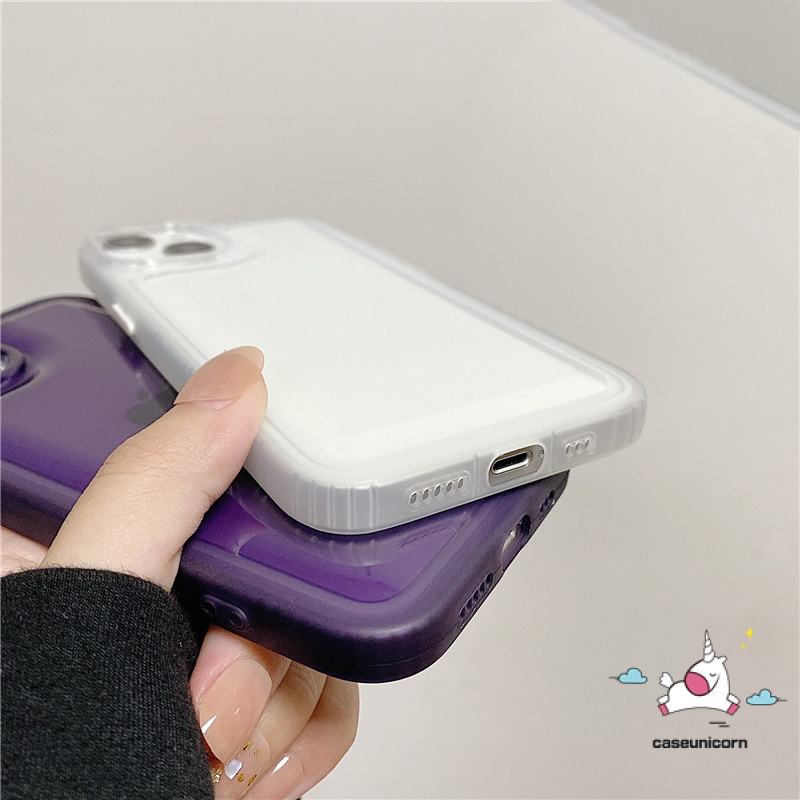 Soft Case TPU Shockproof Untuk IPhone 14 13 12 11 Pro MAX X XR XS MAX 8 7 14 Plus Color Button Shock-Absorbing Clear Shockproof Soft TPU Back Cover