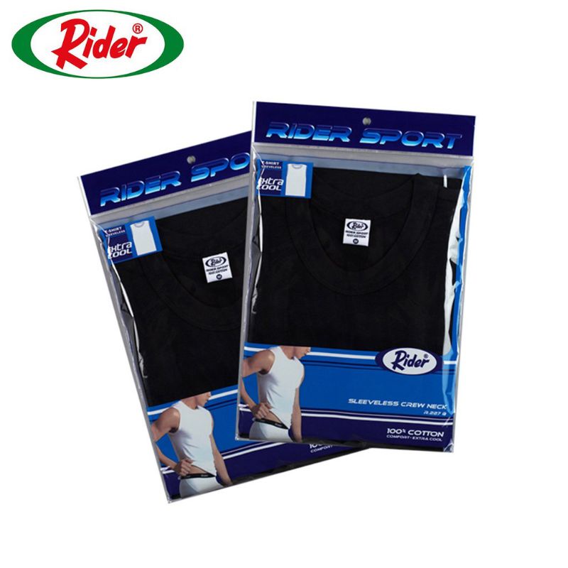 RIDER sport tanktop pria R227 B Round Neck - HITAM