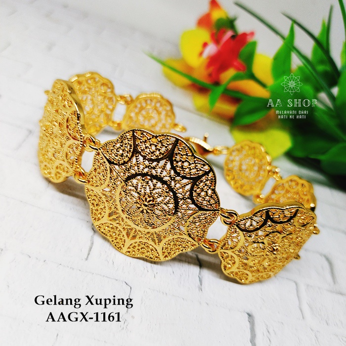 GELANG XUPING MODEL DUBAI / GELANG WANITA WARNA EMAS AAGX1161