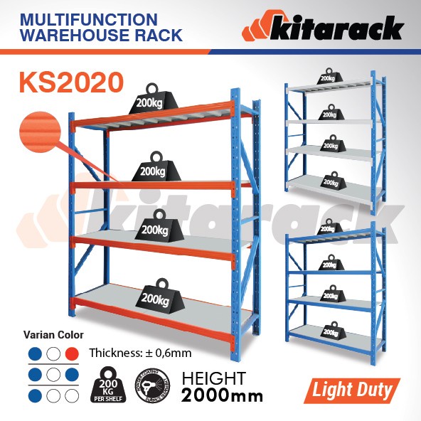 KS2020 KITARACK STARTER MULTIFUNCTION WAREHOUSE RACK LIGHT DUTY ORANGE