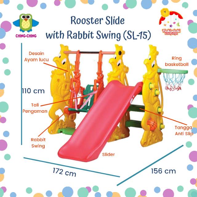 Perosotan Ching-ching Rooster Slide and Rabbit Swing (SL-15)