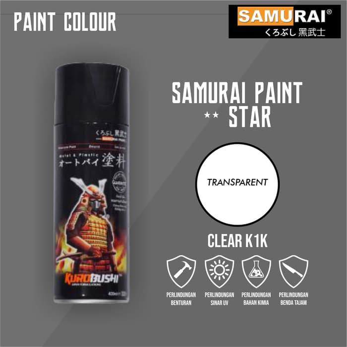 Samurai Paint K1K Clear 1 Komponen Cat Semprot Helm Motor