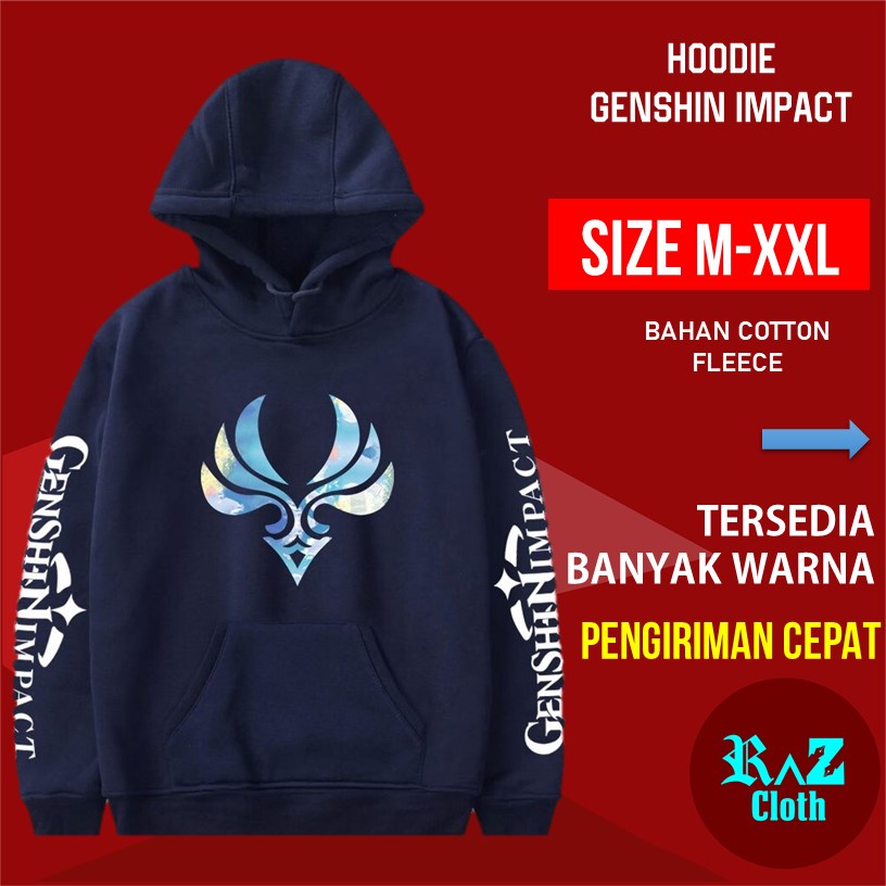 Hody Pria Xiao Genshin Impact Switer Hoodie Cowok Jaket Hoodie