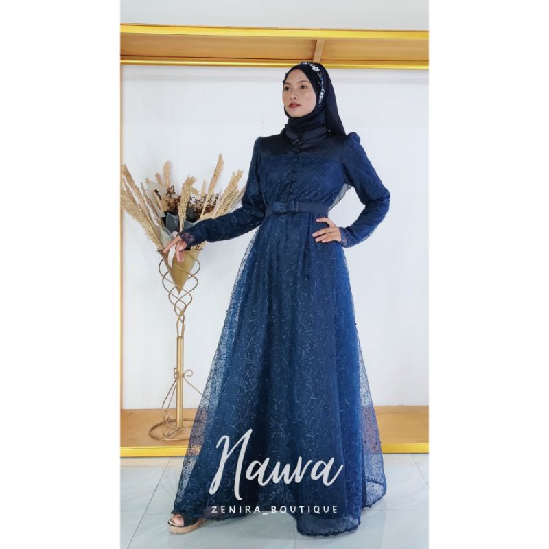 HAURA GAUN pesta pengantin mewah full tulle bordir / baju kondangan / prewedding / couple / lamaran / wisuda / bridesmaids