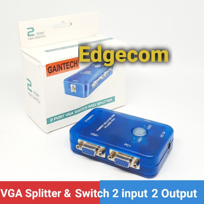 VGA Switch And Splitter 2 Input x 2 Output Adapter